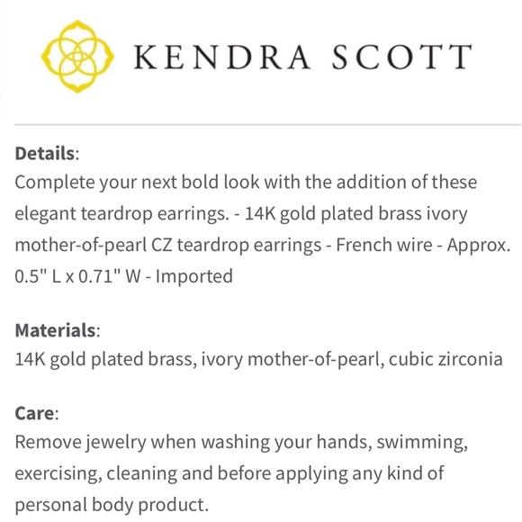 🆕 TULIP Mother of Pearl CZ Drop Earring GOLD/OPAL - Picture 2 of 5